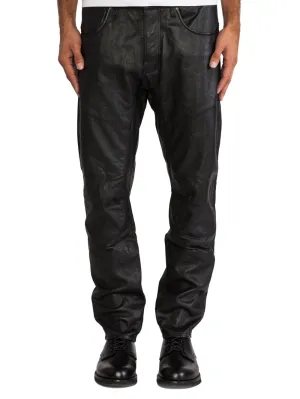 Five-Pocket Rivet Genuine Leather Pants for Men