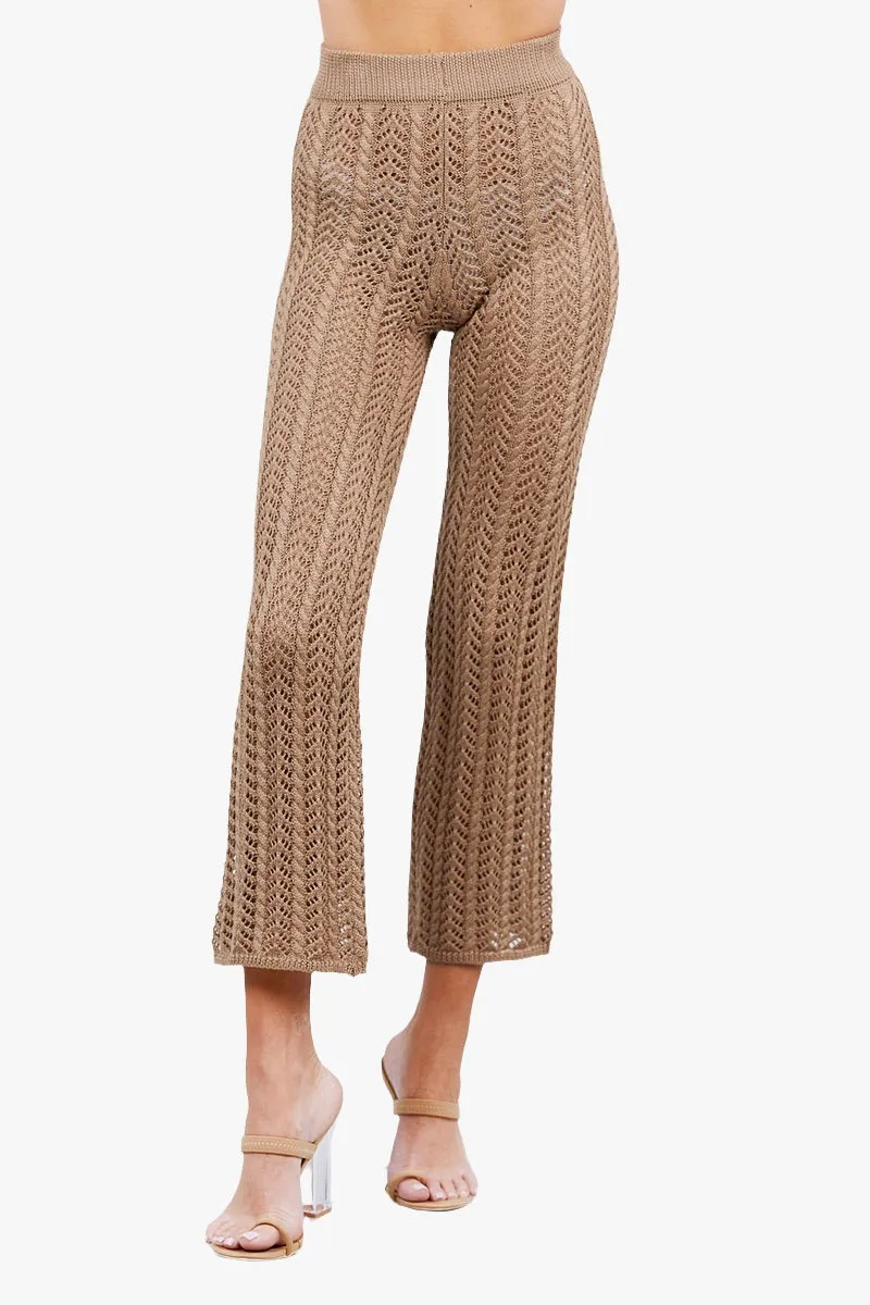 Flare Long Fishnet Sweater Pants
