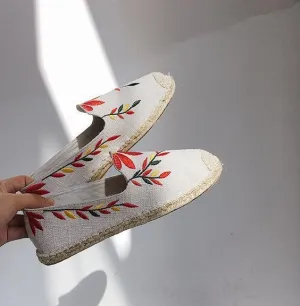 Flat Canvas Shoes Slip-on Leisure Breathable Linen Women  Shoes