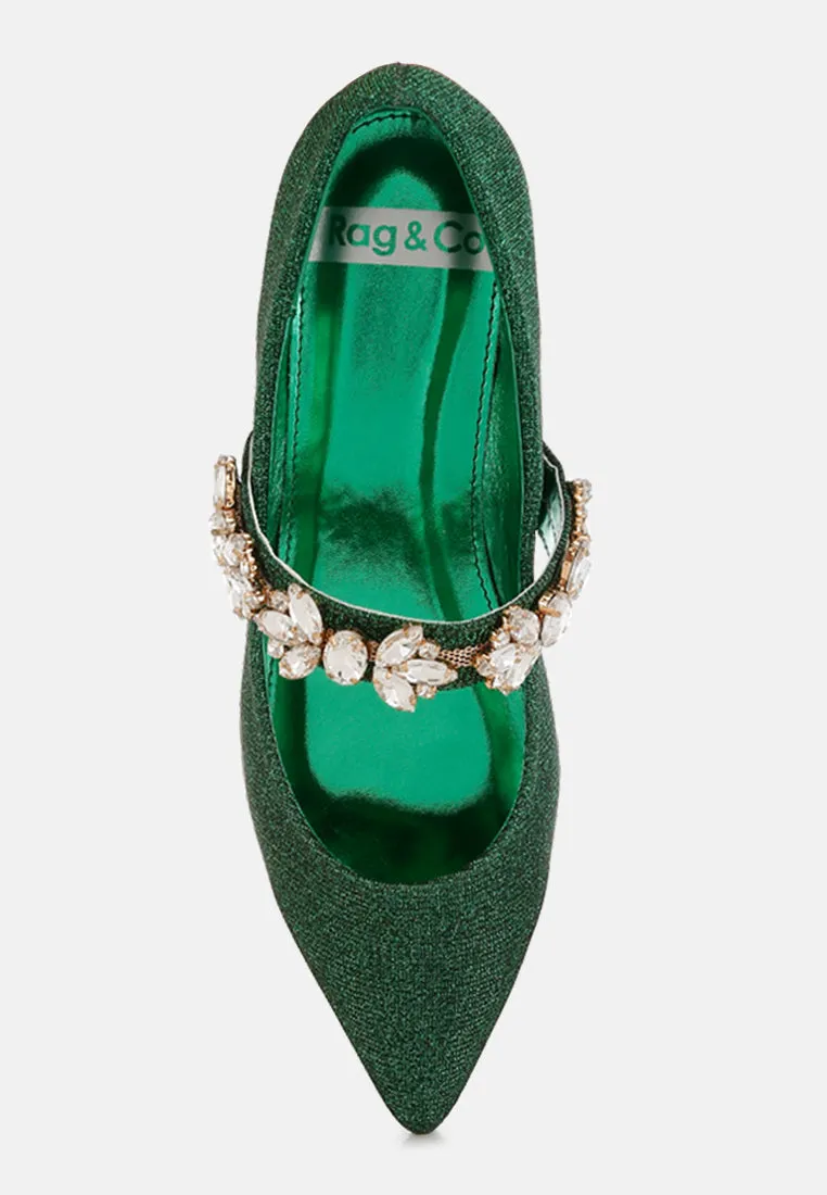 Flavia Diamante Brooch Glitter Ballerinas