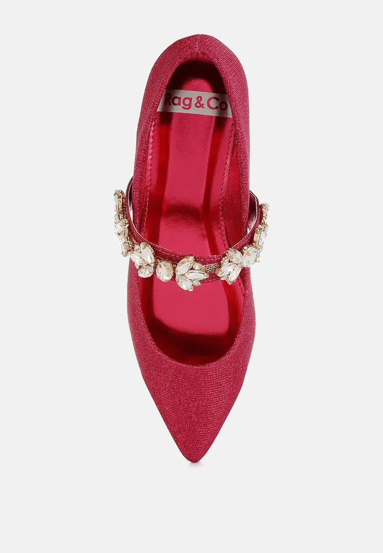 Flavia Diamante Brooch Glitter Ballerinas