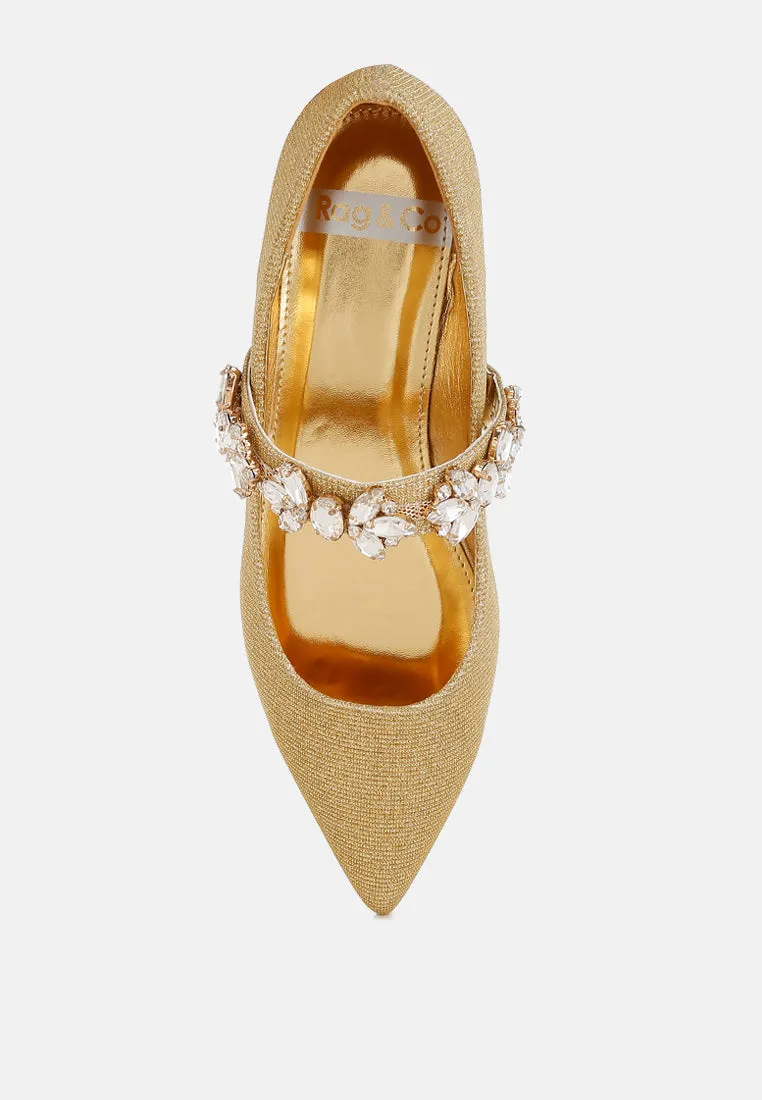 Flavia Diamante Brooch Glitter Ballerinas