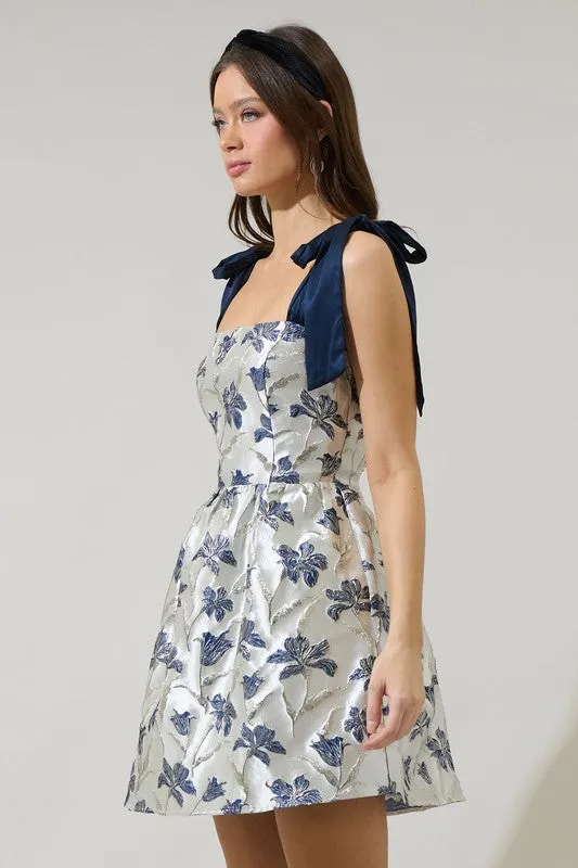 Frances Jacquard Floral Nidia Mini Dress