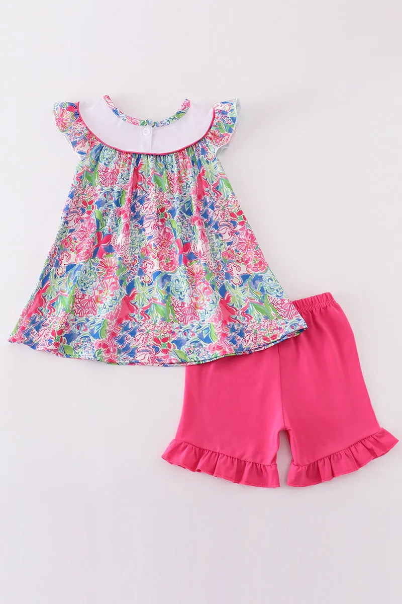 Garden Bloom I Love Mom Embroidery Girl Set