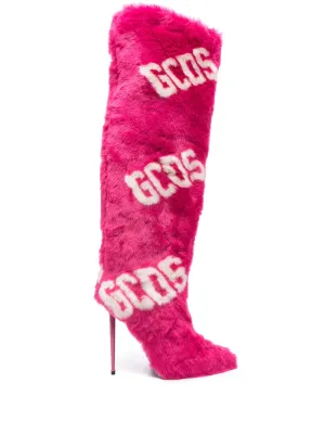 GCDS 110mm logo-print knee-length boots