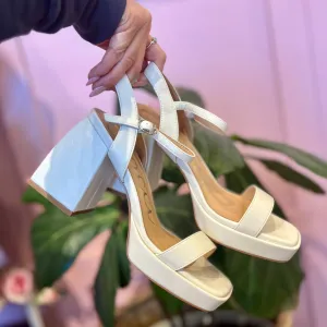 Ginnie Flared Heel Square Toe Platform Heels