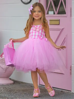Girls All Dolled Up Gingham Barbiecore Tutu Set Costume