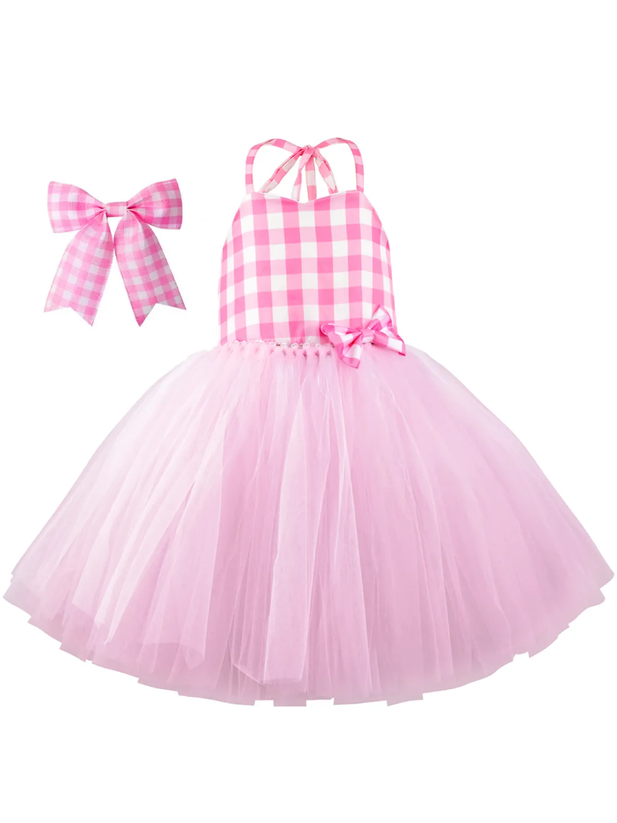 Girls All Dolled Up Gingham Barbiecore Tutu Set Costume