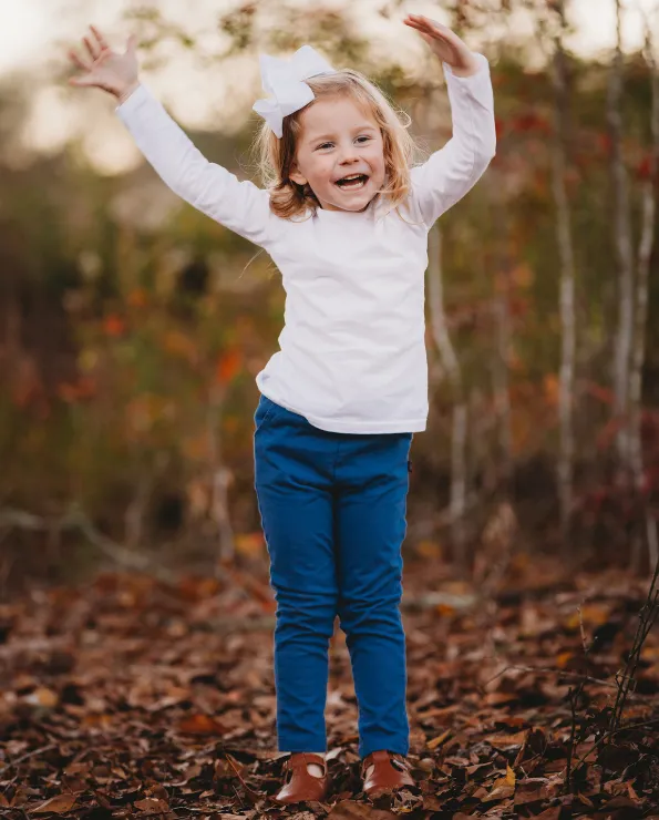 Girls Soft Cotton UPF 50  Jersey Pocket Pants | Dark Khaki