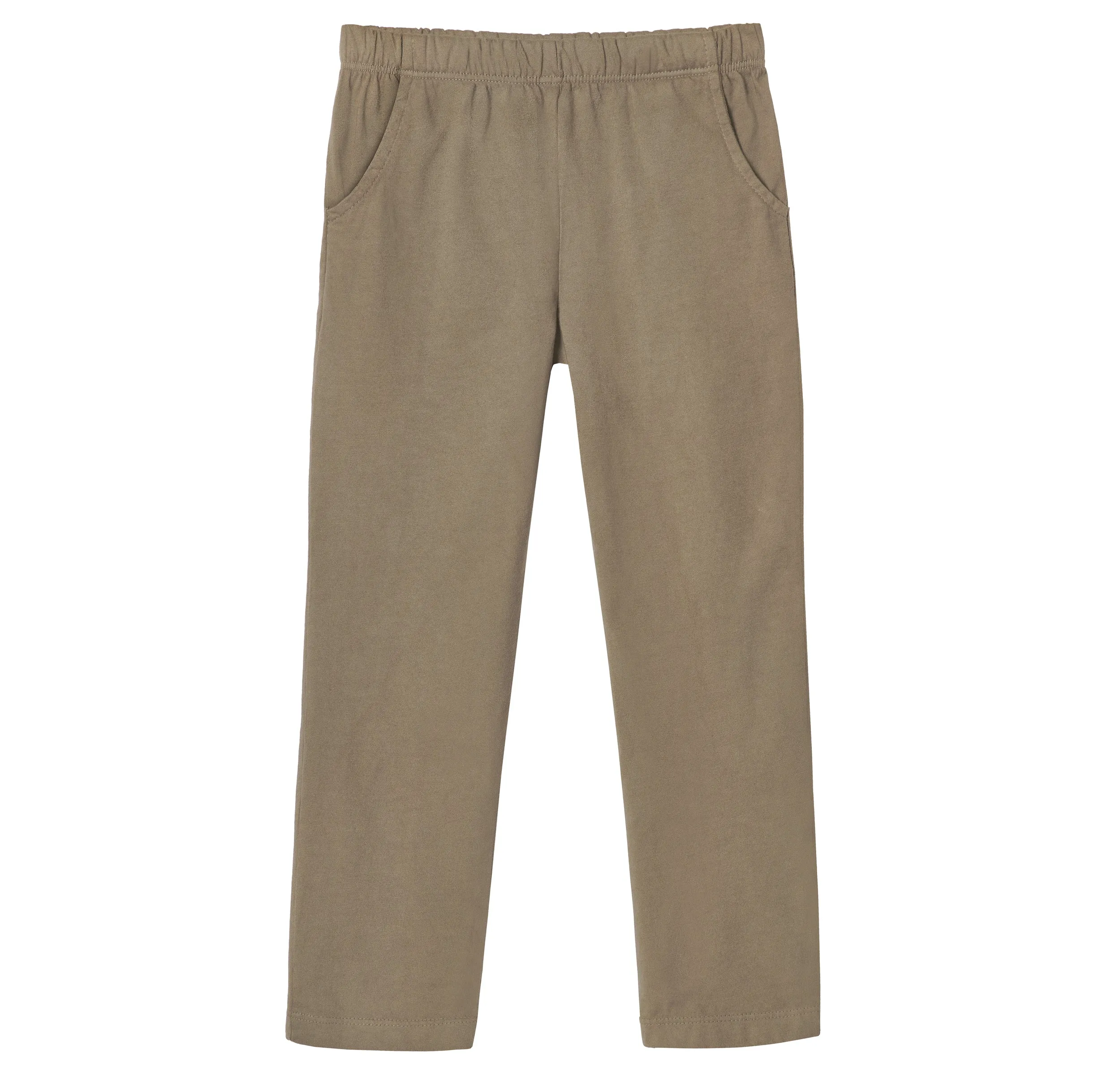Girls Soft Cotton UPF 50  Jersey Pocket Pants | Dark Khaki