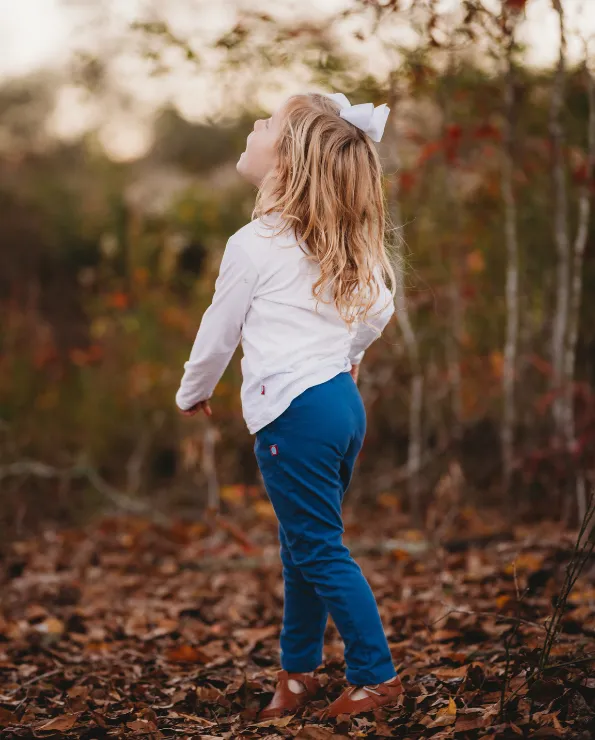 Girls Soft Cotton UPF 50  Jersey Pocket Pants | Dark Khaki