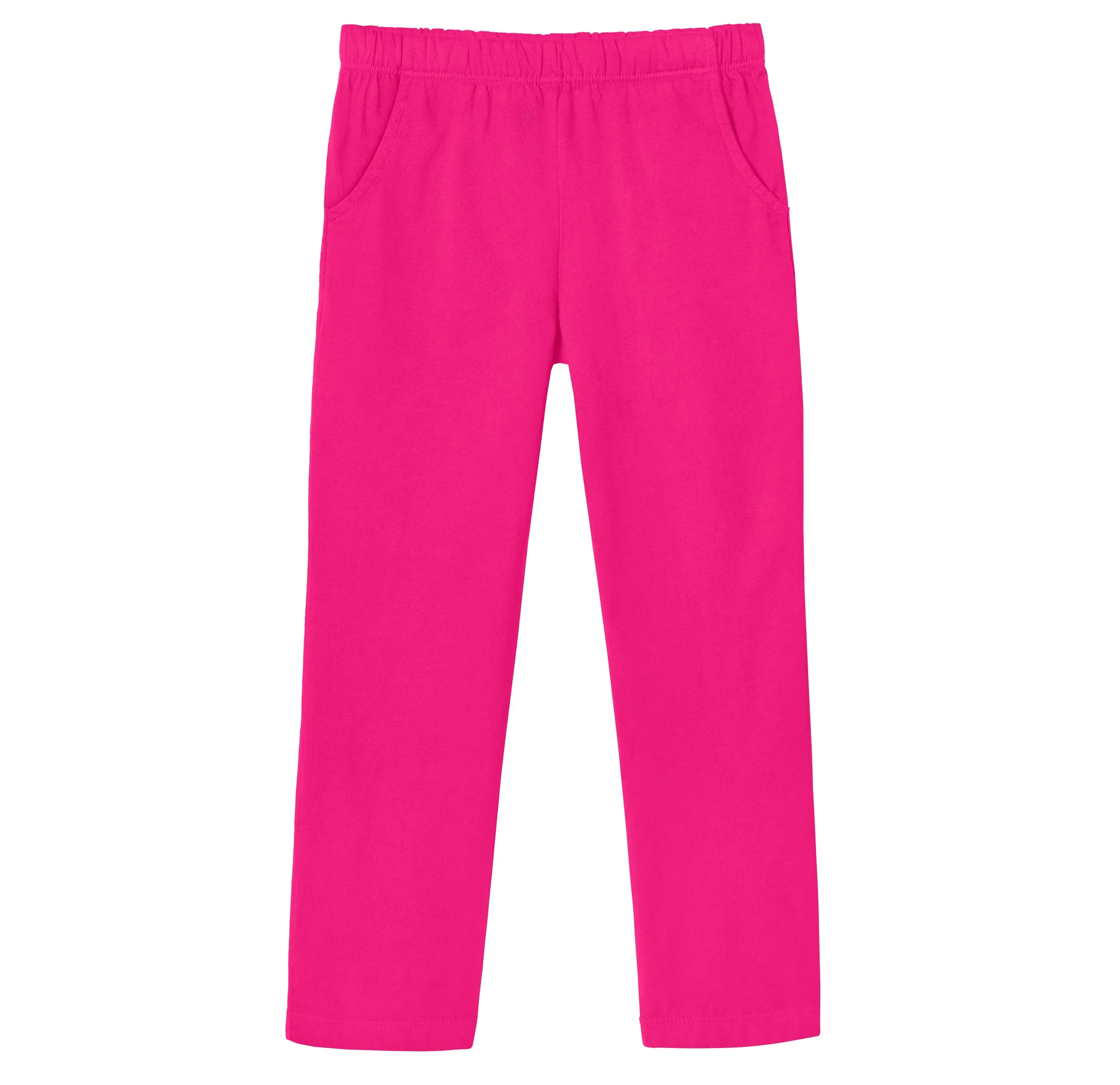 Girls Soft Cotton UPF 50  Jersey Pocket Pants | Hot Pink