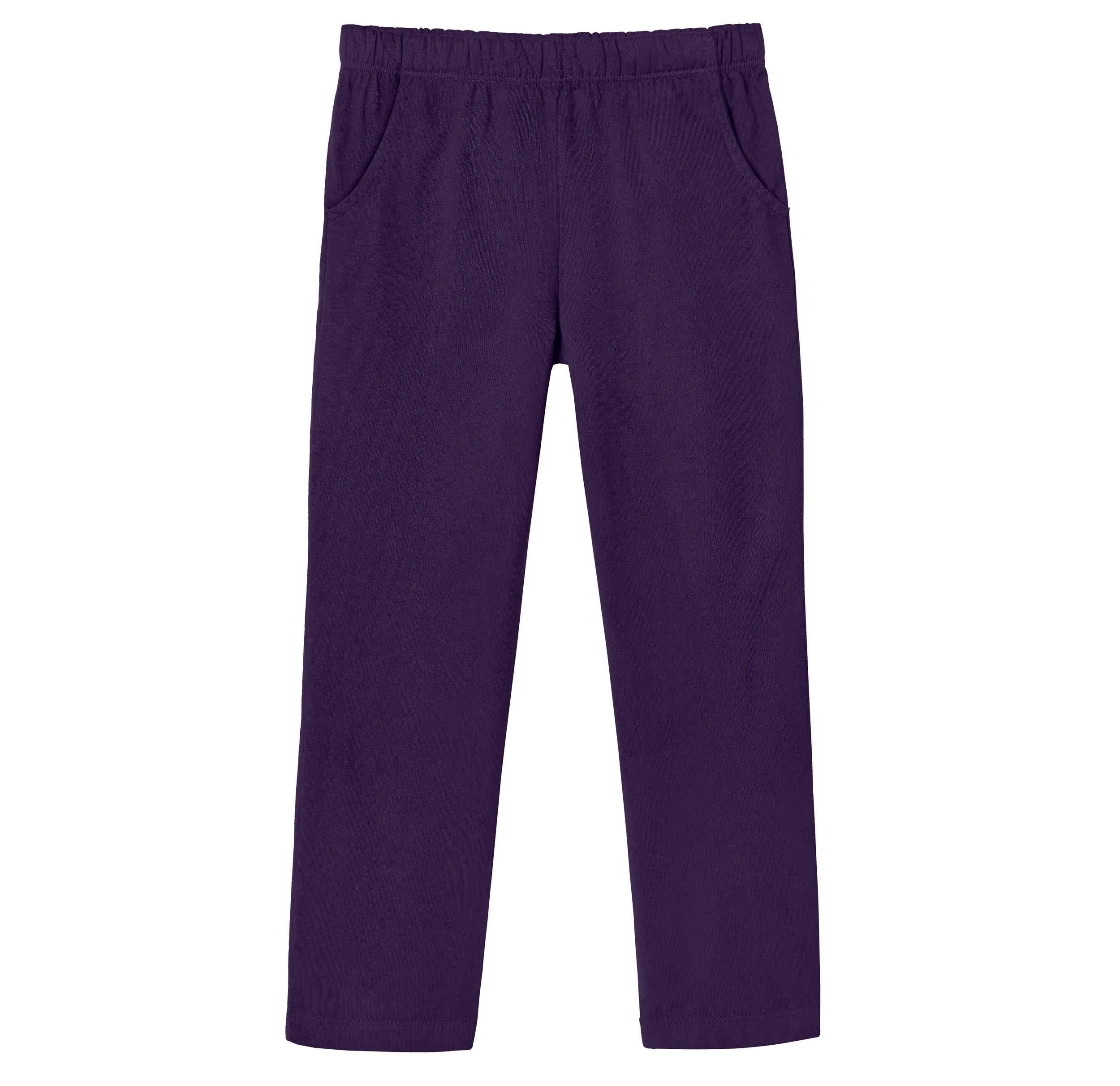 Girls Soft Cotton UPF 50  Jersey Pocket Pants | Purple