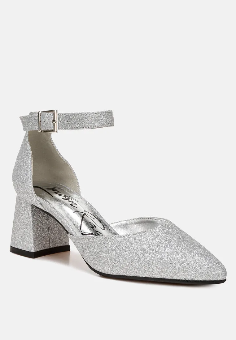 Glitter Block Heel Sandals By RAG