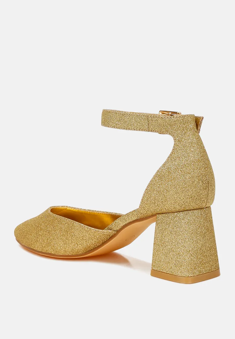 Glitter Block Heel Sandals By RAG