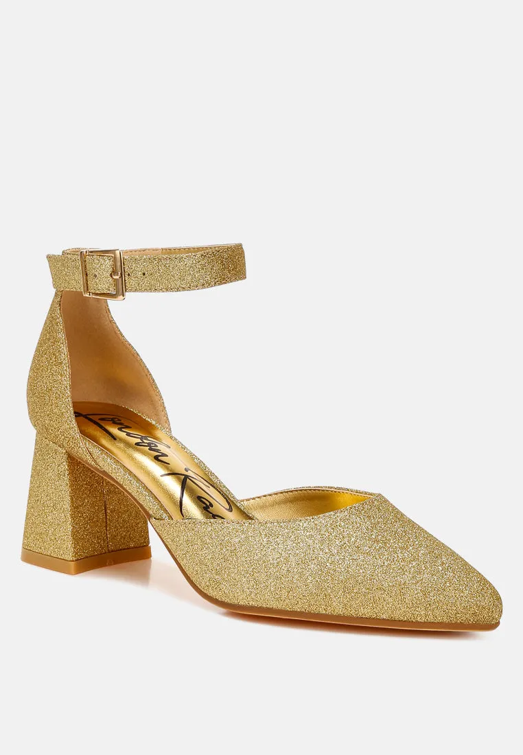 Glitter Block Heel Sandals By RAG