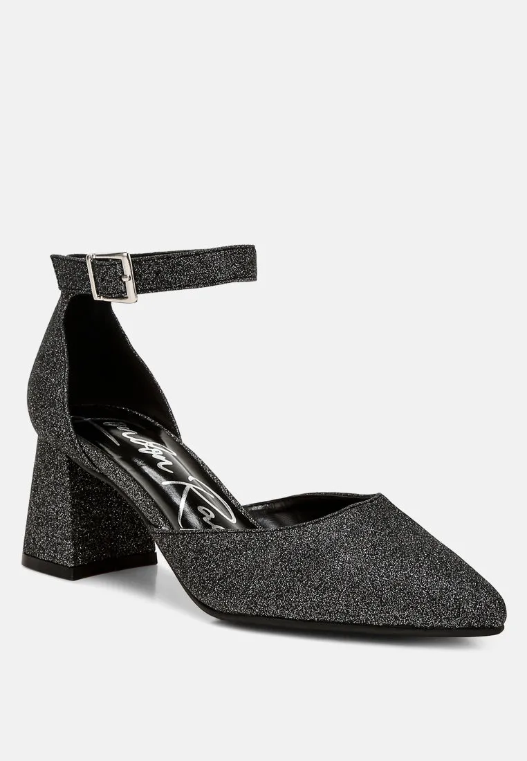 Glitter Block Heel Sandals By RAG