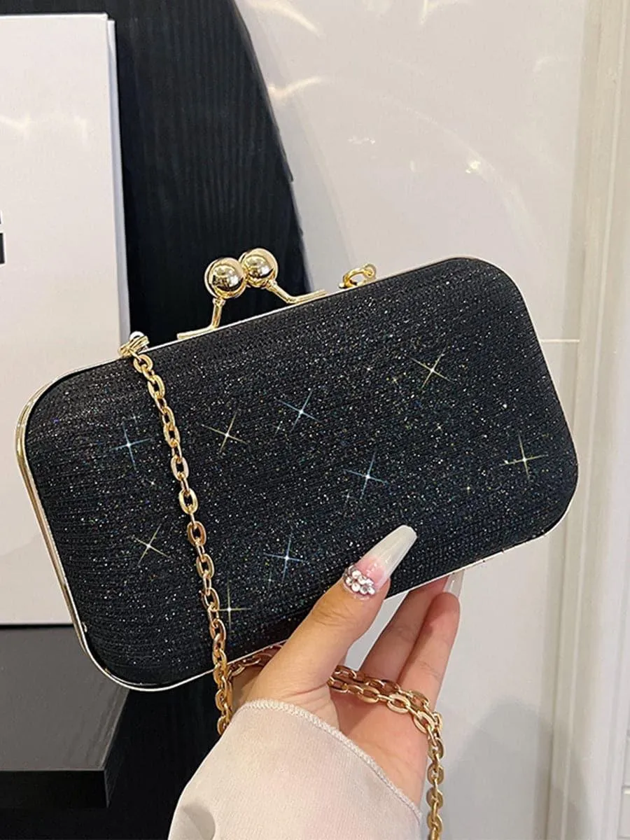 Glitter Chain Box Evening Clutch Bag MNBF094