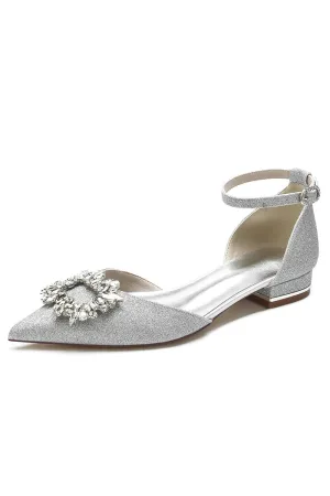 Glitter Crystal Low Heels