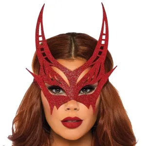 Glitter Die Cut Devil Masquerade Mask Red