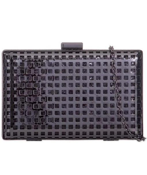 Glitter Grid Box Clutch Bag - Verity