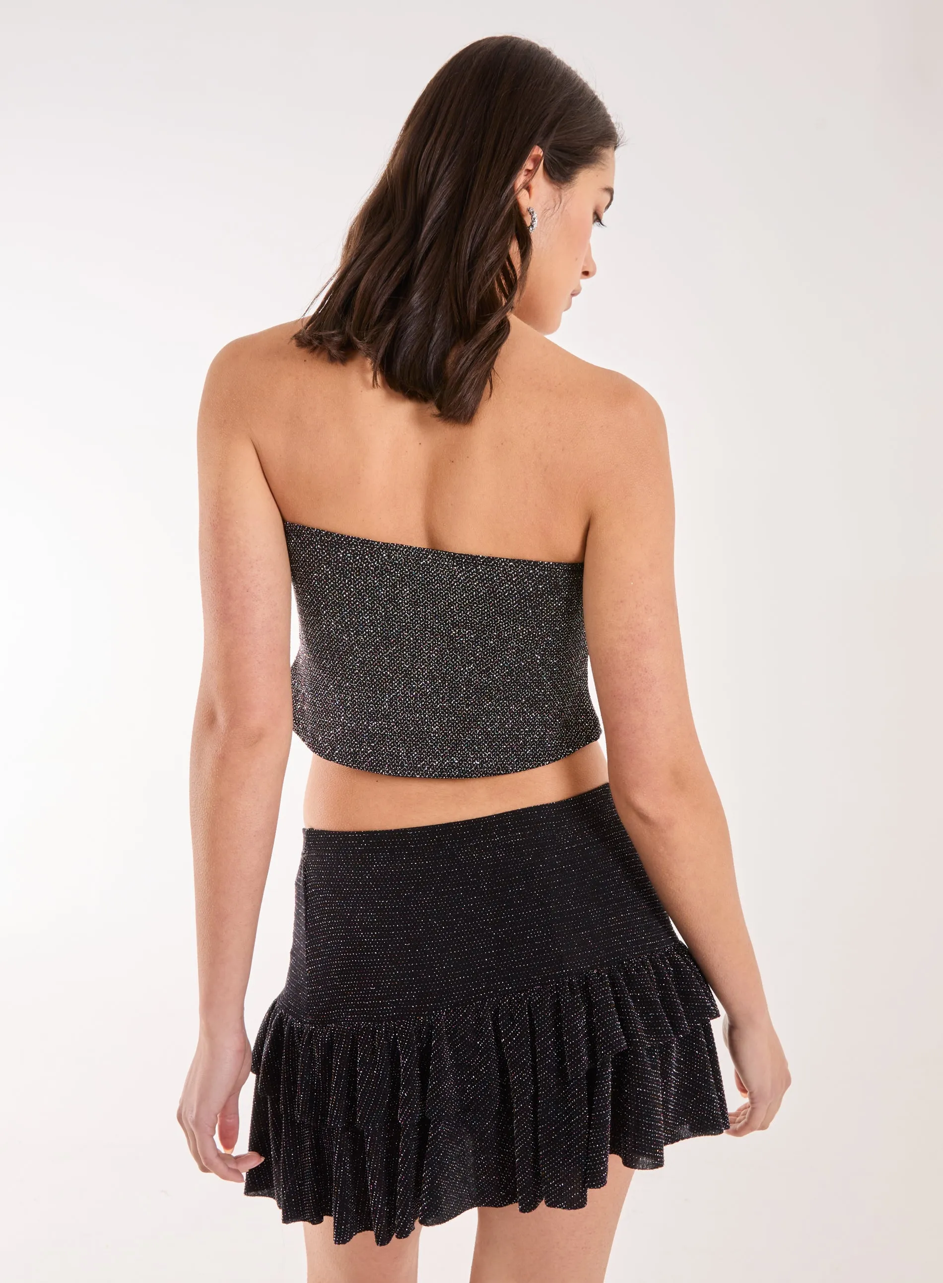 Glitter Key Hole Crop Top