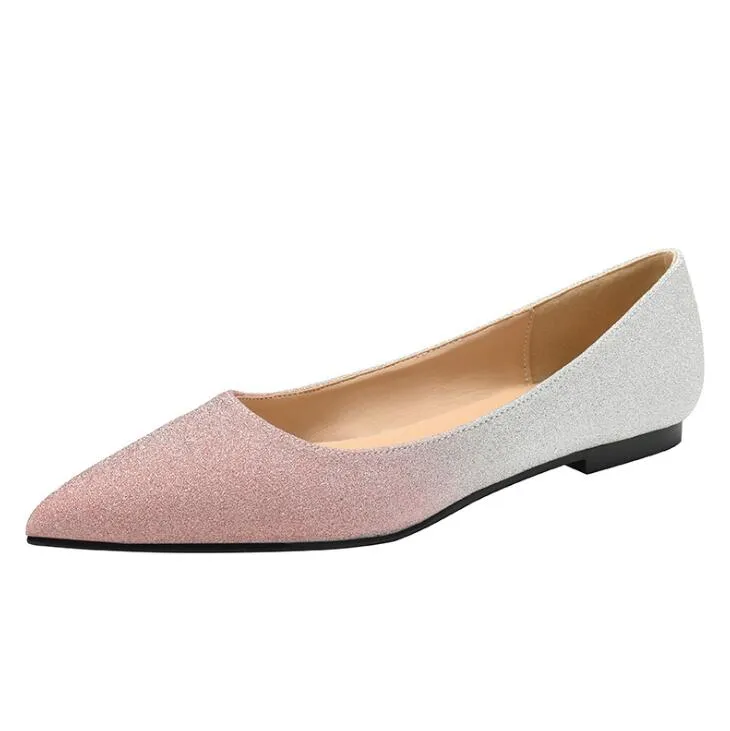 Glitter Pointy Flat Heels ANLE23