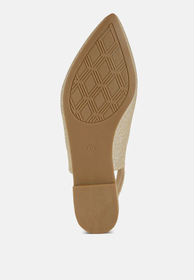 Glitter Slingback Flat Sandals By MODE