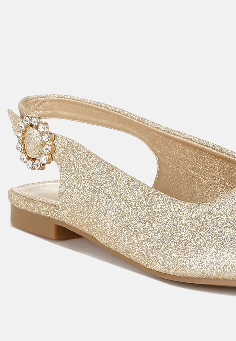 Glitter Slingback Flat Sandals By MODE