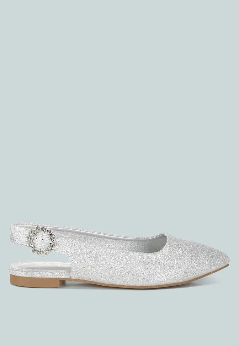 Glitter Slingback Flat Sandals By MODE