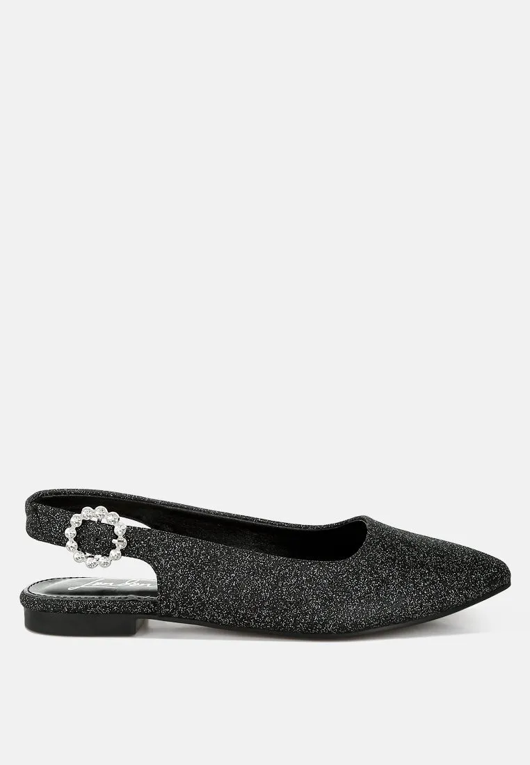 Glitter Slingback Flat Sandals By MODE