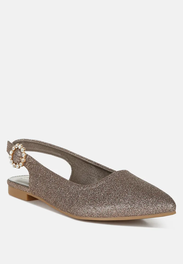 Glitter Slingback Flat Sandals By MODE
