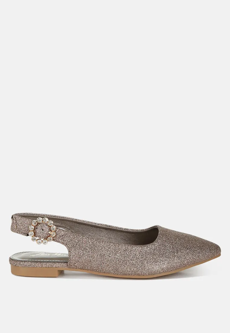 Glitter Slingback Flat Sandals By MODE