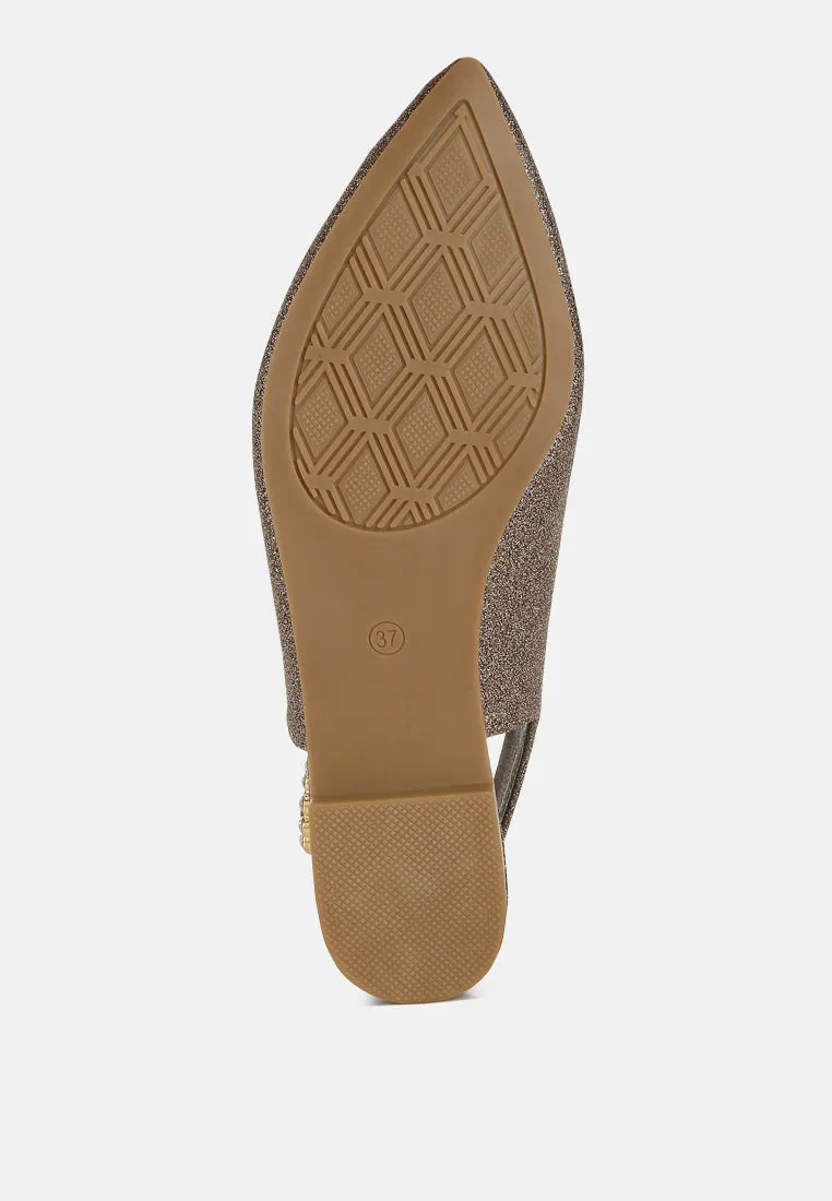 Glitter Slingback Flat Sandals By MODE