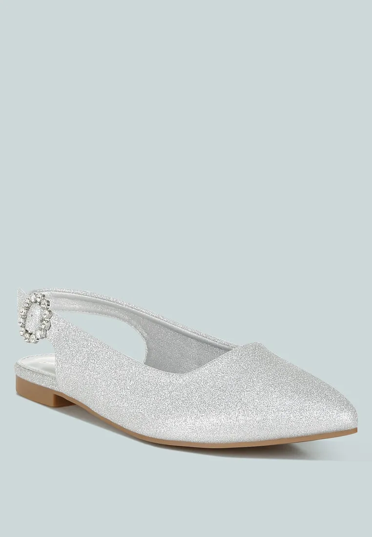 Glitter Slingback Flat Sandals By MODE