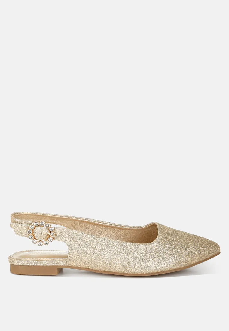 Glitter Slingback Flat Sandals By MODE