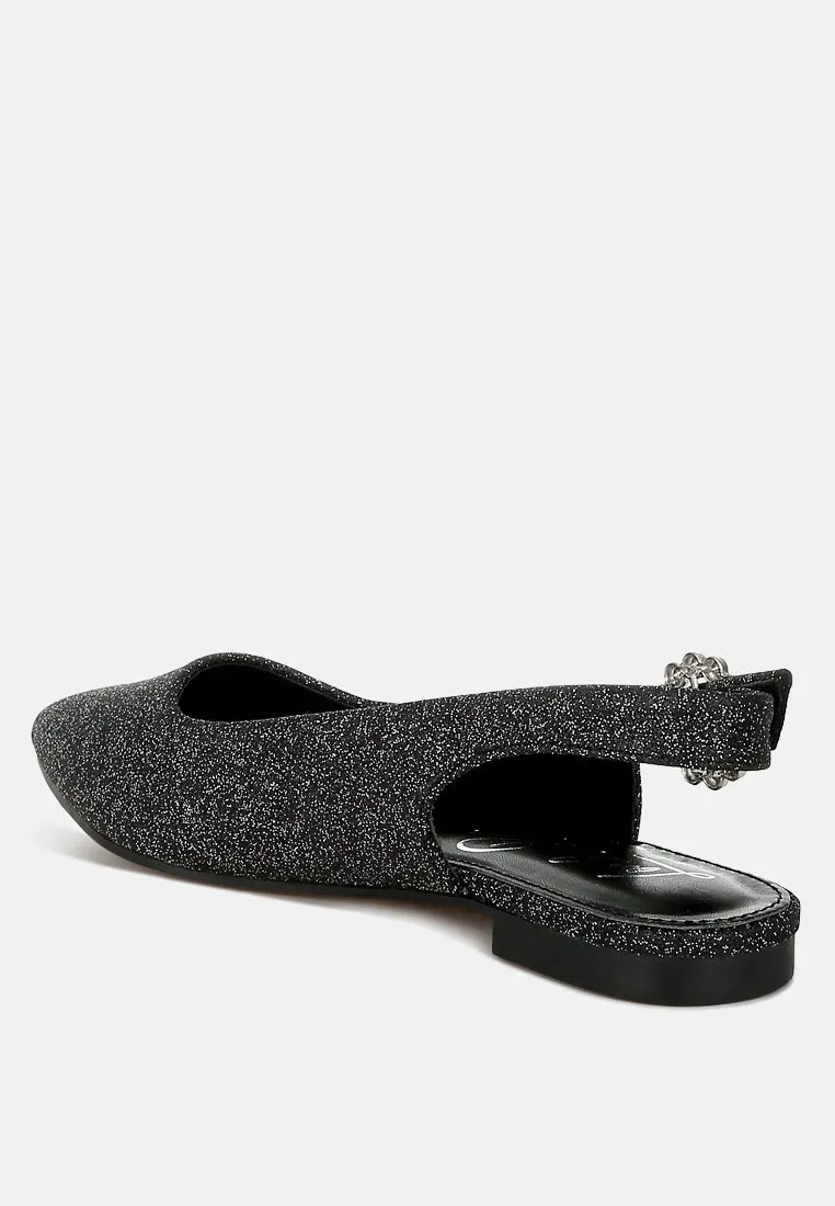 Glitter Slingback Flat Sandals By MODE