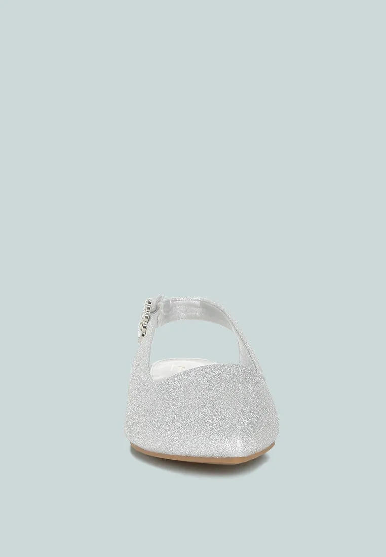 Glitter Slingback Flat Sandals By MODE