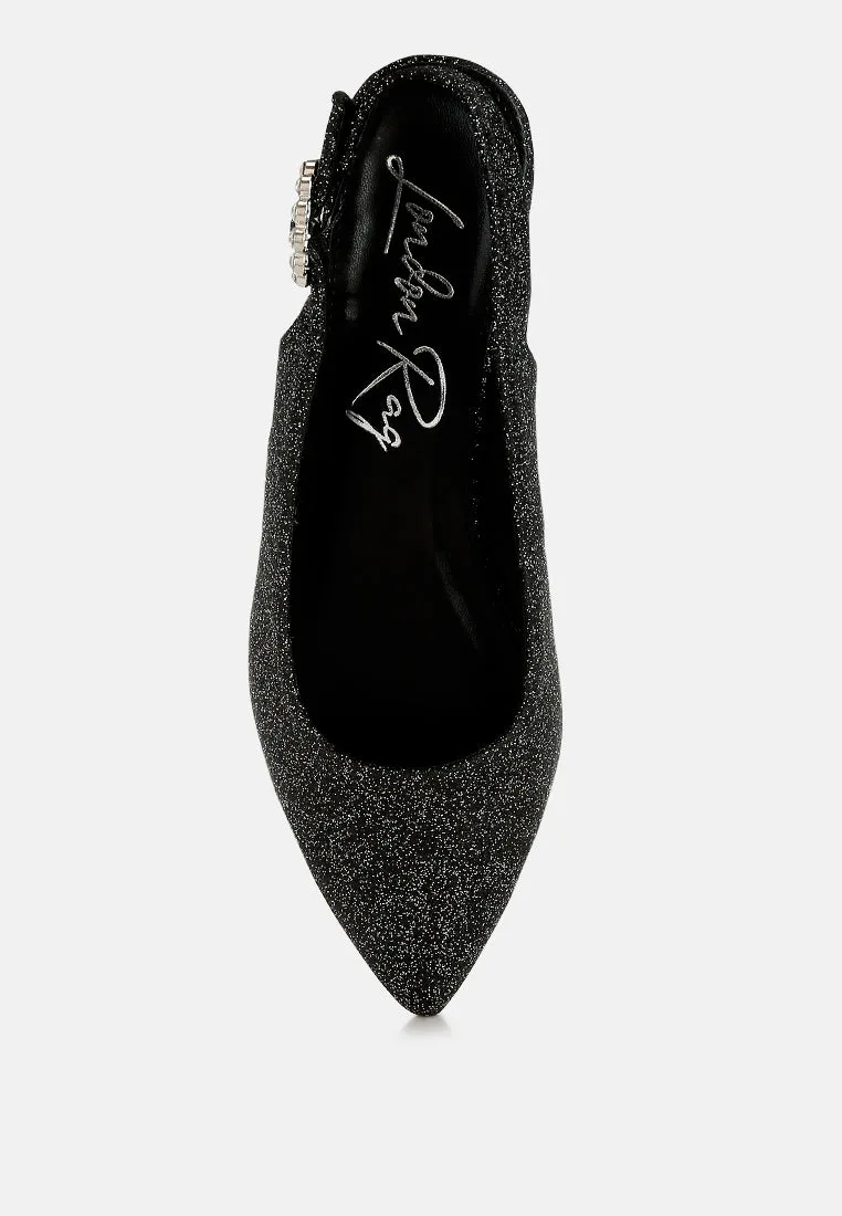 Glitter Slingback Flat Sandals By MODE