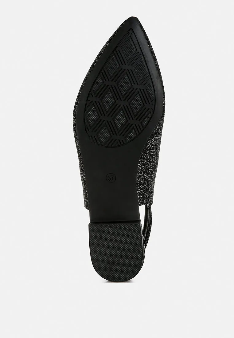 Glitter Slingback Flat Sandals By MODE