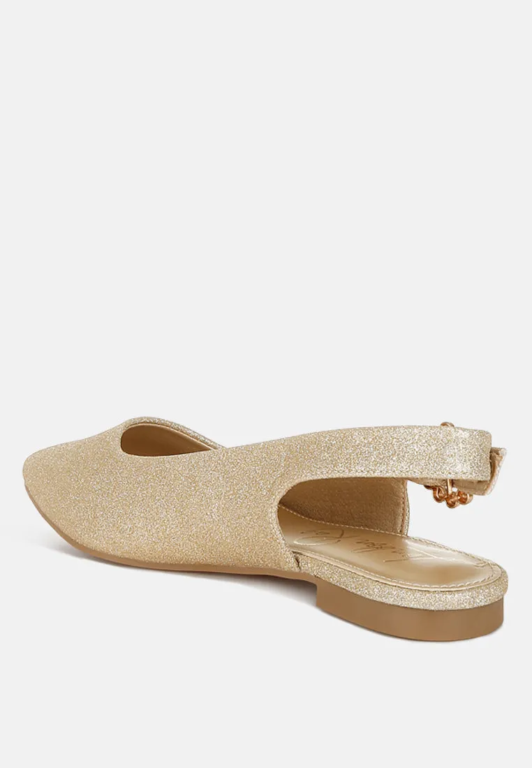 Glitter Slingback Flat Sandals By MODE