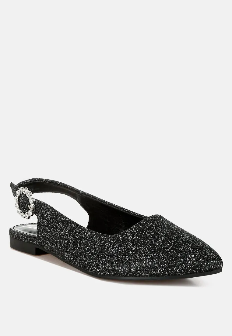 Glitter Slingback Flat Sandals By MODE