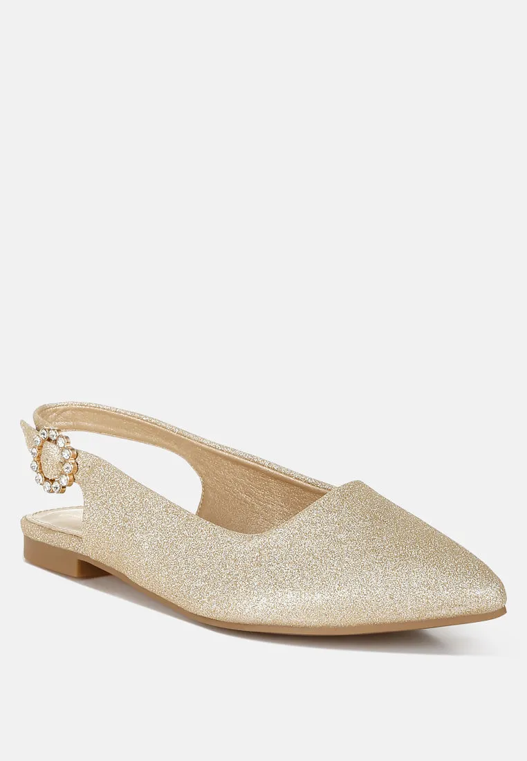 Glitter Slingback Flat Sandals By MODE