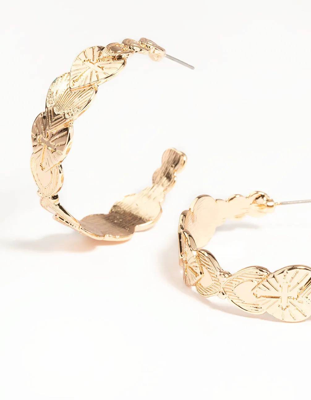 Gold Alternative Heart Hoop Earrings