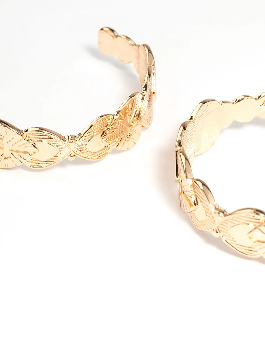 Gold Alternative Heart Hoop Earrings