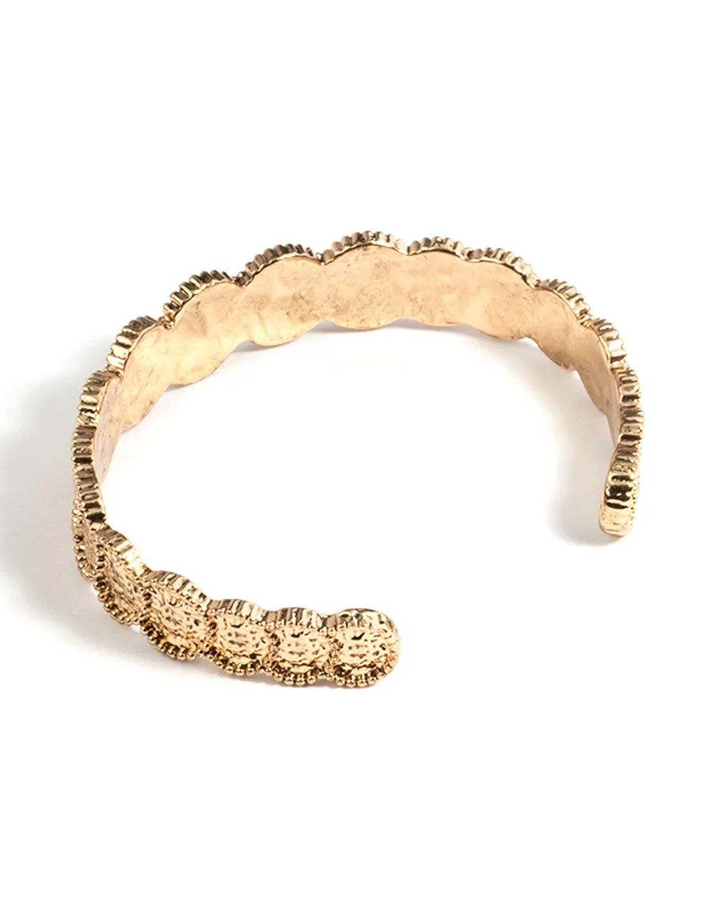 Gold Rounded Turqouise Cuff Bangle