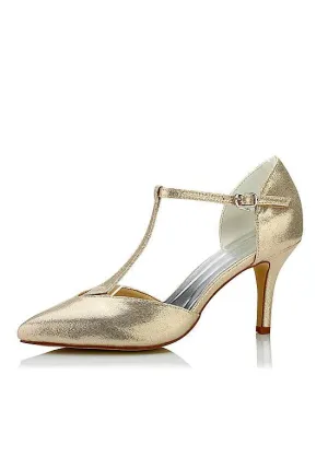 Gold Stiletto Heels Bridal Shoes
