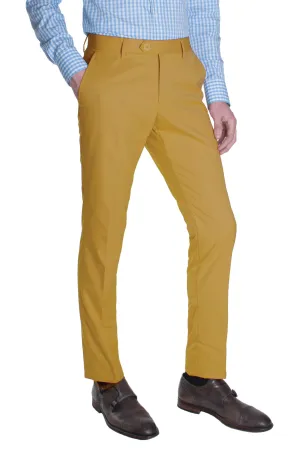 Golden Khaki Cotton Dress Pants
