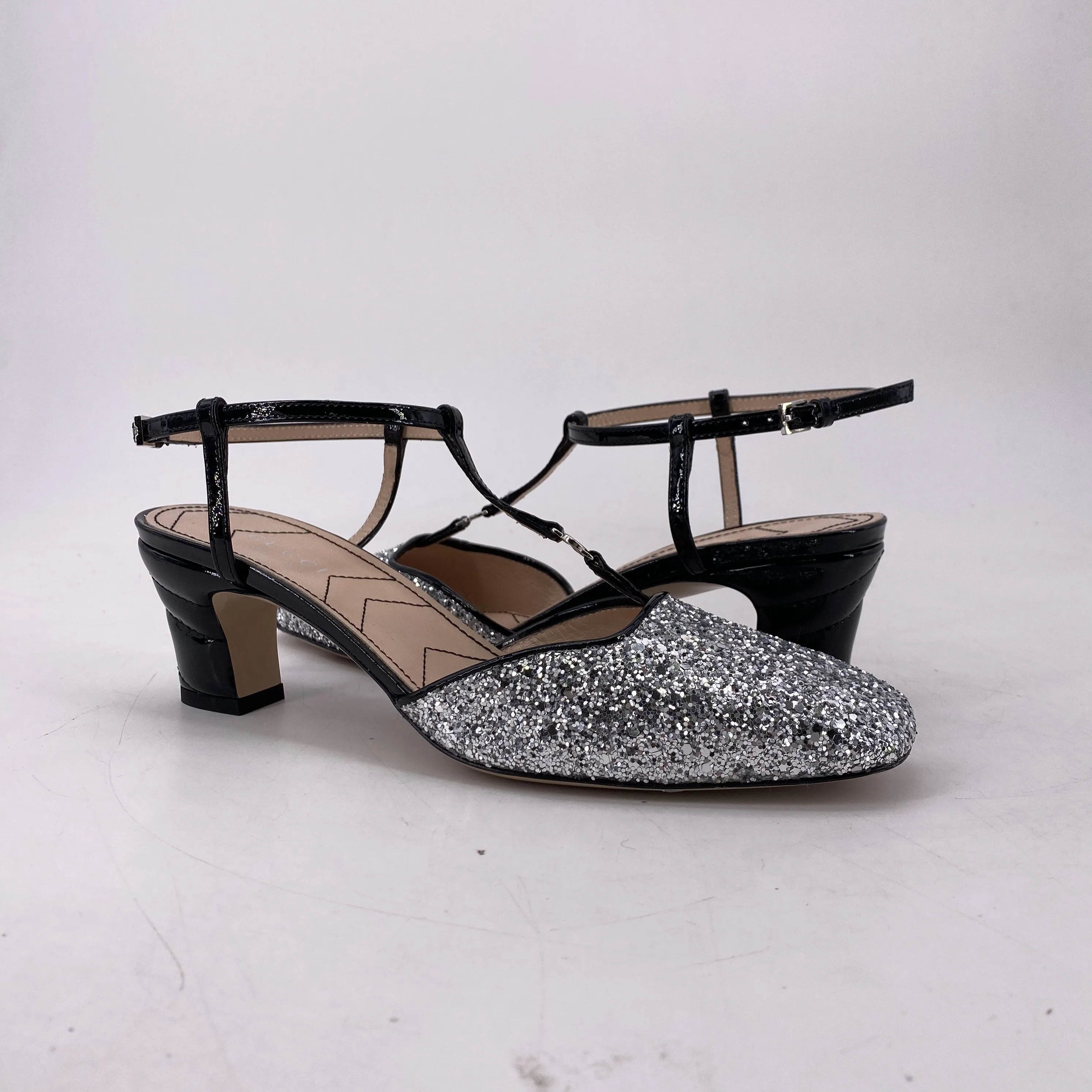 Gucci Heels "Marmont Glitter Patent"  New Size 36.5