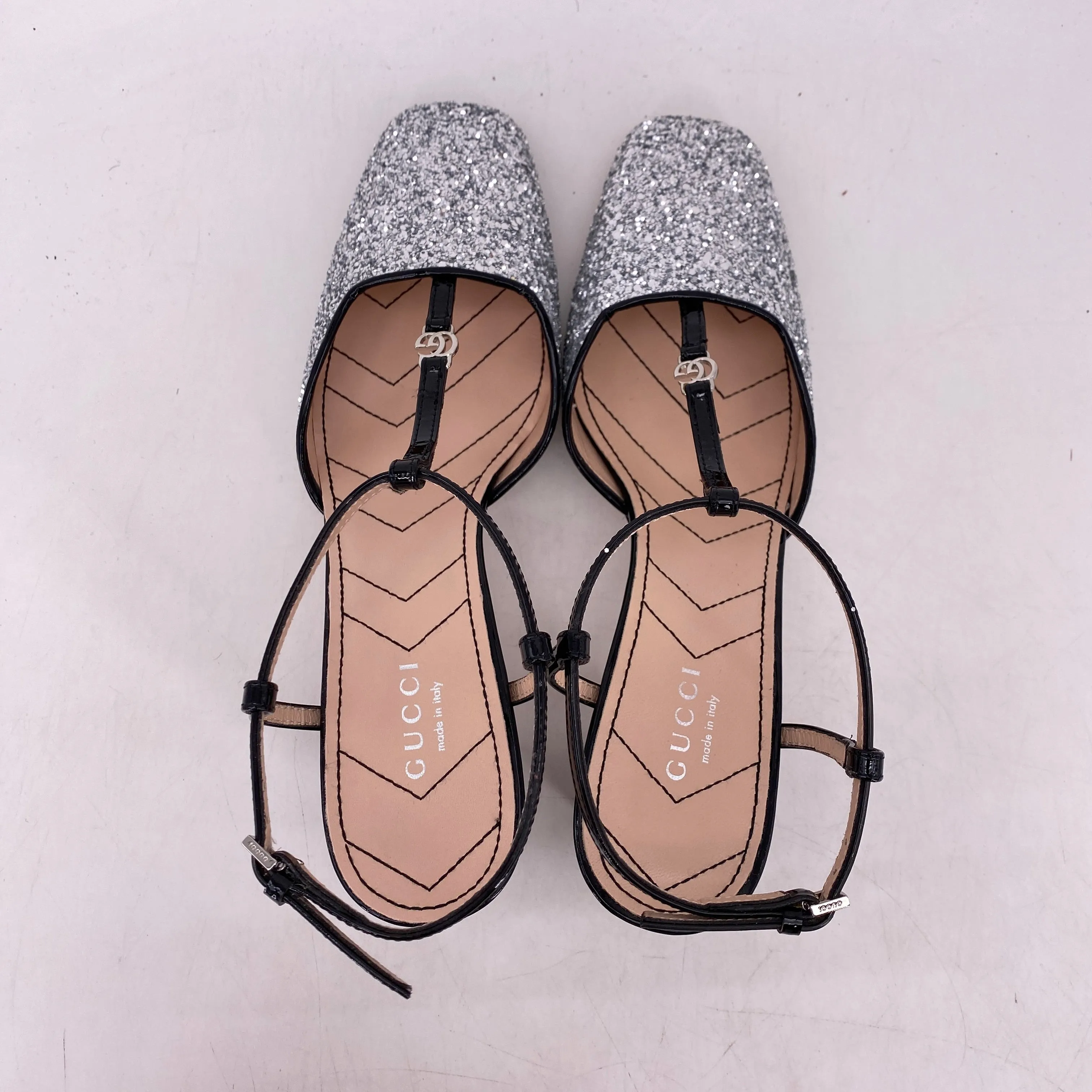 Gucci Heels "Marmont Glitter Patent"  New Size 36.5